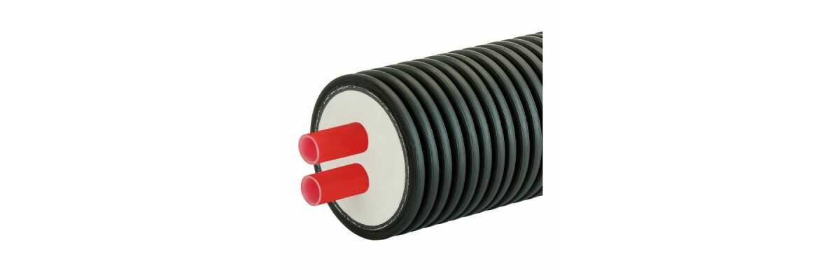 Isolierte flexible PEX- Kunststoffrohr oder Edelstahlwellrohrleitungen mit PUR oder PEX Dämmung (Erdverlegung) - 