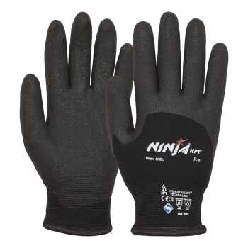 Ninja Ice HPT Gr&ouml;&szlig;e: 6-11, Nlonfeinstrickhandschuh, nitrilbeschichtet, Handr&uuml;cken 3/4 getaucht, Thermogef&uuml;ttert, &Ouml;ko Tex 100 zertifiziert, Strickbund