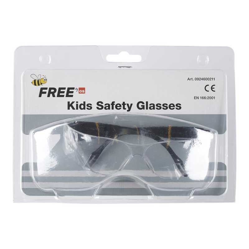 Kinder-Schutzbrille mit Nasenb&uuml;gel und klarer antibeschlag Polycarbonatscheibe, Kinder-Schutzbrille mit Nasenb&uuml;gel und klarer antibeschlag Polycarbonatscheibe, sch&uuml;tzt vor UV Strahlen, EN 166, Blisterverpackung