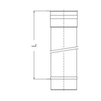 SEM AQUA FU Abgassystem Edelstahl einwandig Rohrelemente mit Muffe f&uuml;r Unterdruck L&auml;nge 1000 mm  DN 113