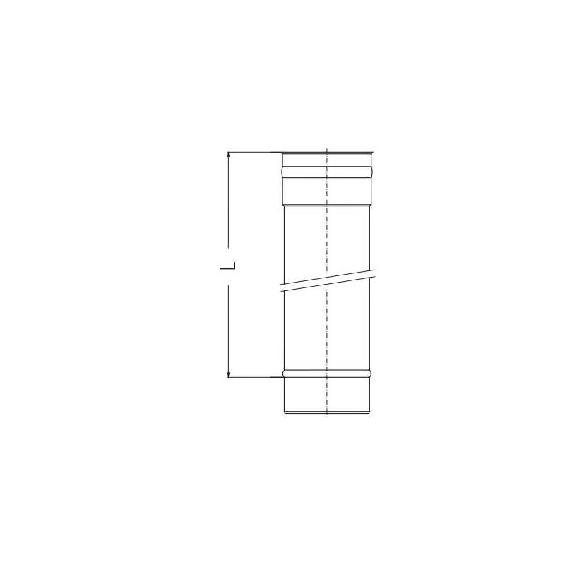 SEM AQUA FU Abgassystem Edelstahl einwandig Rohrelemente mit Muffe f&uuml;r Unterdruck L&auml;nge 270 mm  DN 160