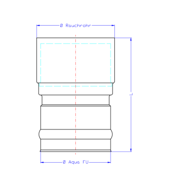 SEM AQUA FU doppeltes Wandfutter f&uuml;r Unterdruck Rauchrohrdicke max. 2,0mm D180 DN150