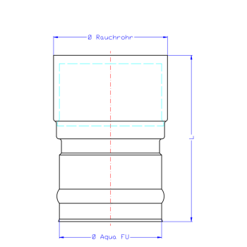 SEM AQUA FU doppeltes Wandfutter f&uuml;r Unterdruck Rauchrohrdicke max. 2,0mm D180 DN160