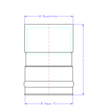 SEM AQUA FU doppeltes Wandfutter f&uuml;r Unterdruck Rauchrohrdicke max. 2,0mm D180 DN180