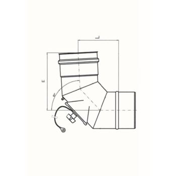 SEM AQUA FU AL Bogen 87 Grad  AL mit Pr&uuml;f&ouml;ffnung inkl. Deckel  DN 180