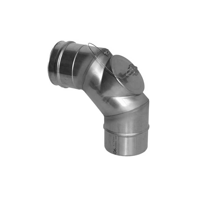 SEM AQUA FU AL Bogen 87 Grad  AL mit Pr&uuml;f&ouml;ffnung inkl. Deckel  DN 200