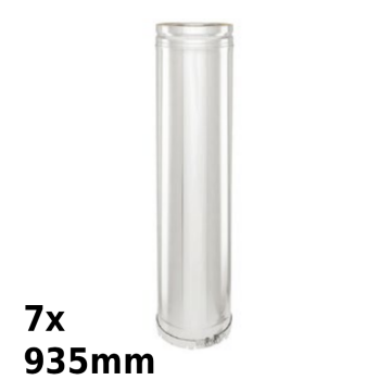 Doppelwandiger Edelstahl Kaminbausatz, Rauchrohrdurchmesser 180 mm, mit Wandkonsole,  wirksame Kaminh&ouml;he 7 m (Gesamth&ouml;he 8,12 m), Wandabstand 200-250 mm, mit Regenhut