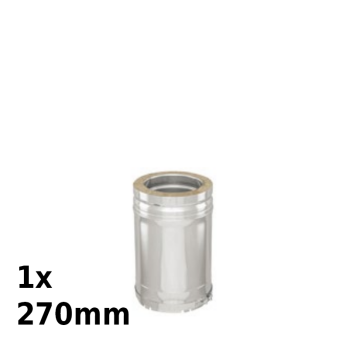 Doppelwandiger Edelstahl Kaminbausatz, Rauchrohrdurchmesser 180 mm, mit Wandkonsole,  wirksame Kaminh&ouml;he 10,07 m (Gesamth&ouml;he 11,19 m), Wandabstand 345-420 mm, mit Regenhut