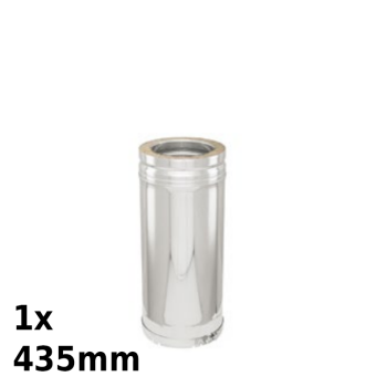 Doppelwandiger Edelstahl Kaminbausatz, Rauchrohrdurchmesser 180 mm, mit Wandkonsole,  wirksame Kaminh&ouml;he 13,04 m (Gesamth&ouml;he 14,16 m), Wandabstand 305-380 mm, mit Regenhut und Dachdurchf&uuml;hrung mit Bleisch&uuml;rze, Dachneigung 0&deg;-15&deg;