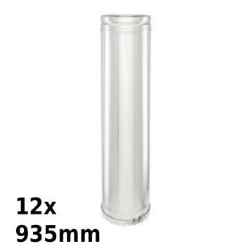 Doppelwandiger Edelstahl Kaminbausatz, Rauchrohrdurchmesser 180 mm, mit Wandkonsole,  wirksame Kaminh&ouml;he 11,54 m (Gesamth&ouml;he 12,66 m), Wandabstand 345-420 mm, mit Regenhut und Dachdurchf&uuml;hrung mit Bleisch&uuml;rze, Dachneigung 30&deg;-45&deg;