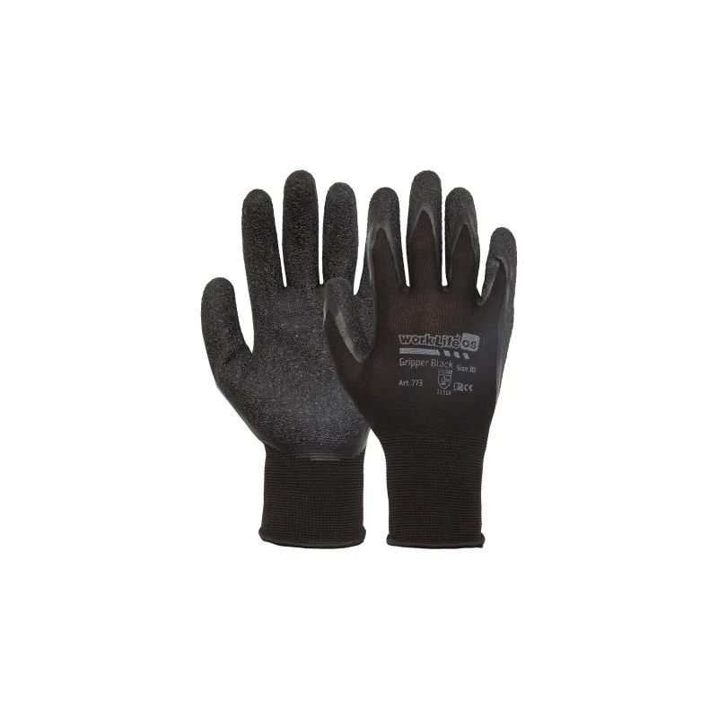 Montagehandschuh Worklife Gripper Black Gr&ouml;&szlig;e 9-11