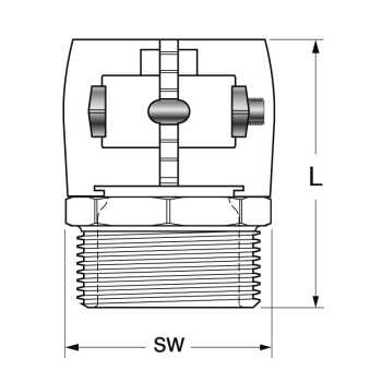 Klemm&uuml;bergang mit Aussengewinde  f&uuml;r Fernw&auml;rmeleitung SDR11 63/5,8 mm x 2&quot; |   PN6 (PE-Xa) max. 95&deg;C Heizung   |   PN16 (PEX 100) max. 20&deg;C Kalt- oder K&uuml;hlwasser