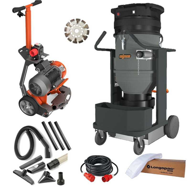 Profi- Set Fu&szlig;bodenheizung fr&auml;sen incl. Bodenfr&auml;se 4 KW manuell, Industriesauger automatische Filterreinigung + Zubeh&ouml;r