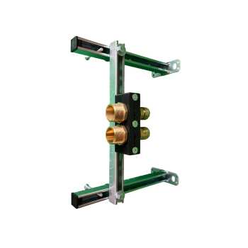 EasyFix Fixpunkt Konsolen, PEX Doppelrohr Heizung 2 x 63 Anschluss Set incl. 2 Klemm&uuml;berg&auml;nge von PEX auf Au&szlig;engewinde f&uuml;r Fernw&auml;rmeleitungen