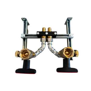 EasyFixAS Fixpunkt Konsole, PEX Heizungs- Doppel- Fernw&auml;rmeleitungen 2x 25x2,3mm Anschluss- und Abdr&uuml;ck- Set