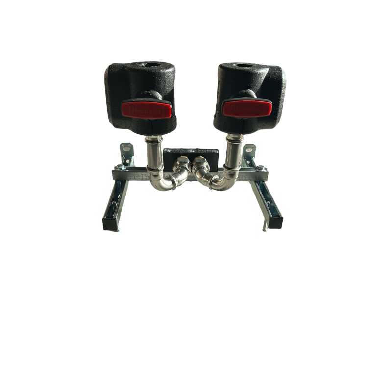 EasyFixAS Fixpunkt Konsole, PEX Heizungs- Doppel- Fernw&auml;rmeleitungen 2x 40x3,7mm Anschluss- und Abdr&uuml;ck- Set