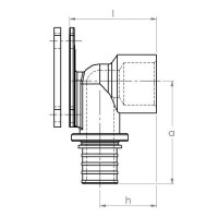 PRESS-Wandwinkel mit Wandscheibe 20/2.8 x 1/2"IG PN10-S