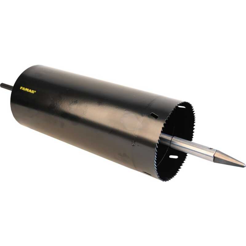 Zimmerei-Lochs&auml;ge Bi-Metall HSS Durchmesser 200 mm Gesamtl&auml;nge 420 mm Nutzl&auml;nge 300 mm mit F&uuml;hrungsdorn-mit Sechskant-Aufnahmeschaft