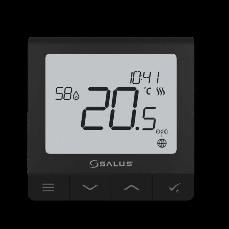 SQ610B Superflacher Funk-Raumthermostat UP 230 V Digital-programmierbar Heizen/K&uuml;hlen Draht/Funk frarbe schwarz