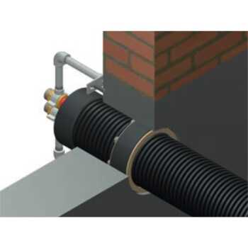 Ringraumdichtung Hauseinf&uuml;hrung Rohrdurchmesser 125mm / Kernbohrung 200mm doppelte Dichtbreite 2x 40mm f&uuml;r Fernw&auml;rmeleitung