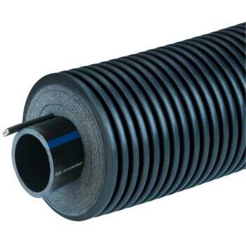 Fernw&auml;rmeleitung mit Einzelrohr 25x2,3 mm | DN 20 | 90 mm | PN16 f&uuml;r Trinkwasser sowie allgemein Kalt-, K&uuml;hl- und Abwasser bis 25&deg;C mit PEX-D&auml;mmung und Frostschutzkabel