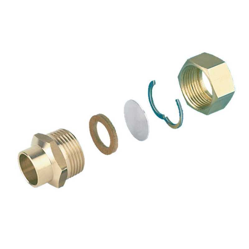 Verschraubung L&ouml;tende DN32-CU 35 f&uuml;r Edelstahlwellrohr