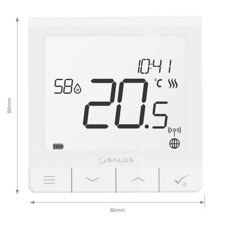 SQ610 Superflacher Funk-Raumthermostat UP 230 V Digital-programmierbar Heizen/K&uuml;hlen Draht/Funk