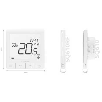 SQ610 Superflacher Funk-Raumthermostat UP 230 V Digital-programmierbar Heizen/K&uuml;hlen Draht/Funk