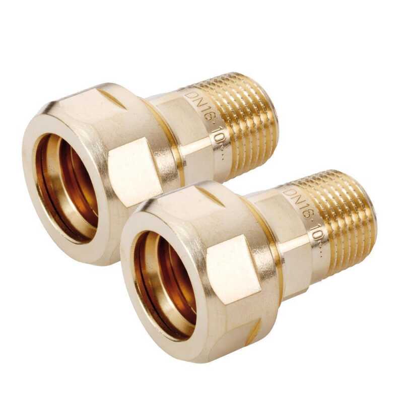 2 x Edelstahlwellrohr Steck-&Uuml;bergang DN40-G1 1/2&quot; AG f&uuml;r Fernw&auml;rmeleitung/Solarleitung Easy Tight FX