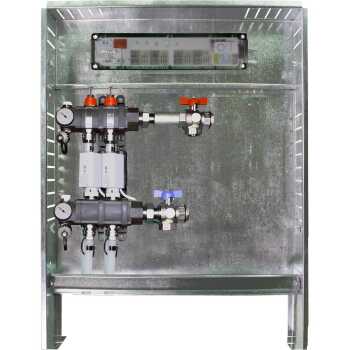 Heizkreisverteiler Station mit 2 Heizkreisen und Unterputz Verteilerschrank 560 mm