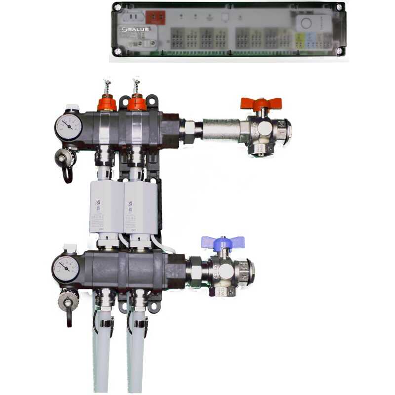 Heizkreisverteiler Station mit 2 Heizkreisen und Ohne Verteilerschrank