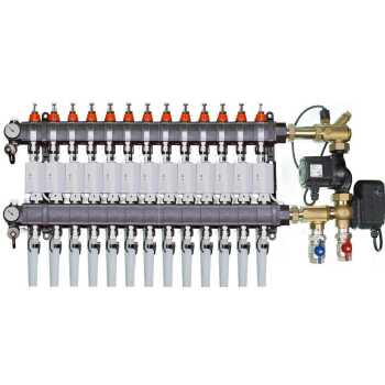 Heizkreisverteiler Station mit 13 Heizkreisen, Regelmischstation und Ohne Verteilerschrank